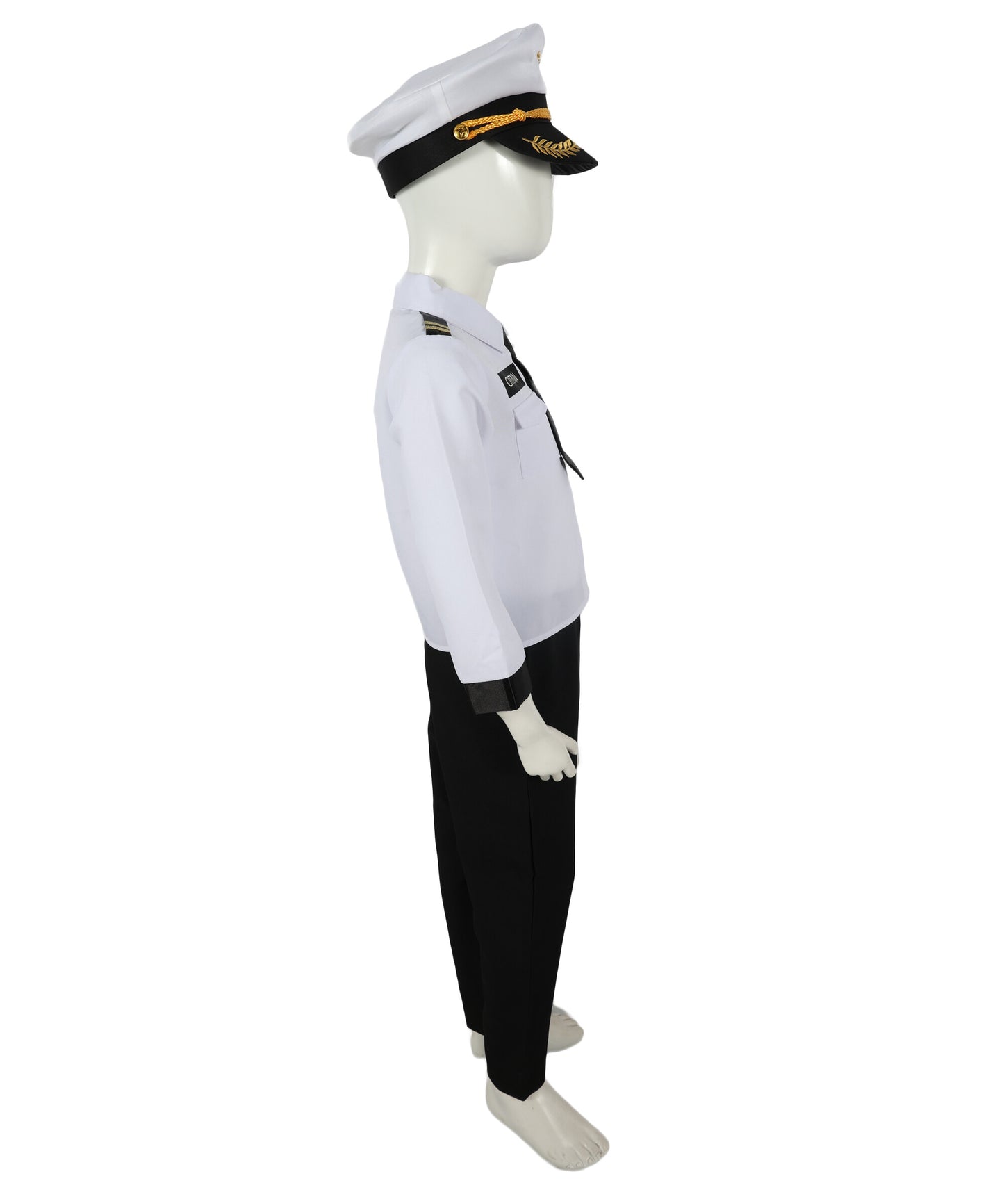 HPO Teen Airline Captain Uniform Pilot Costume | Suitable for Halloween | Flame-retardant Synthetic Fabric
