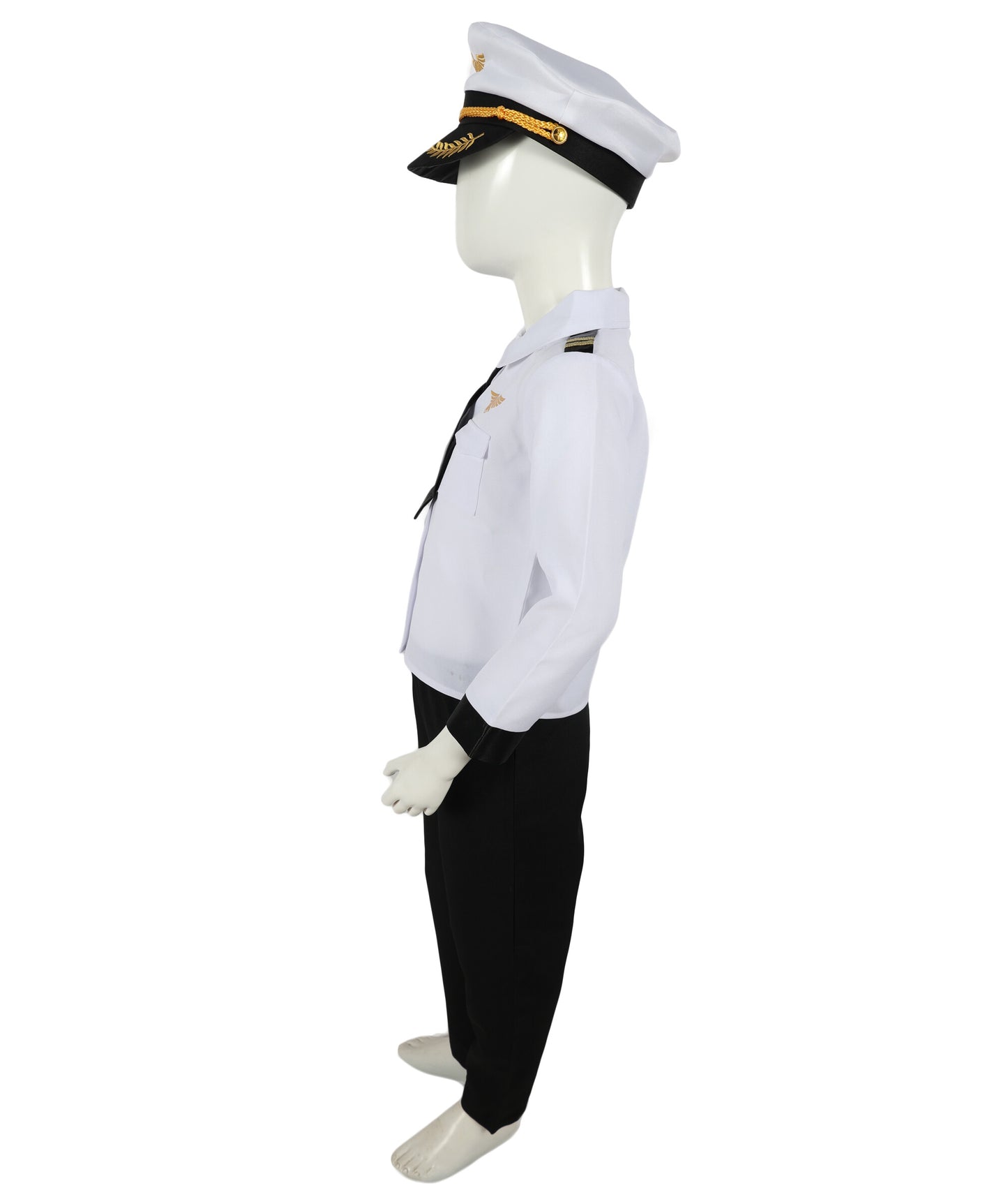 HPO Teen Airline Captain Uniform Pilot Costume | Suitable for Halloween | Flame-retardant Synthetic Fabric