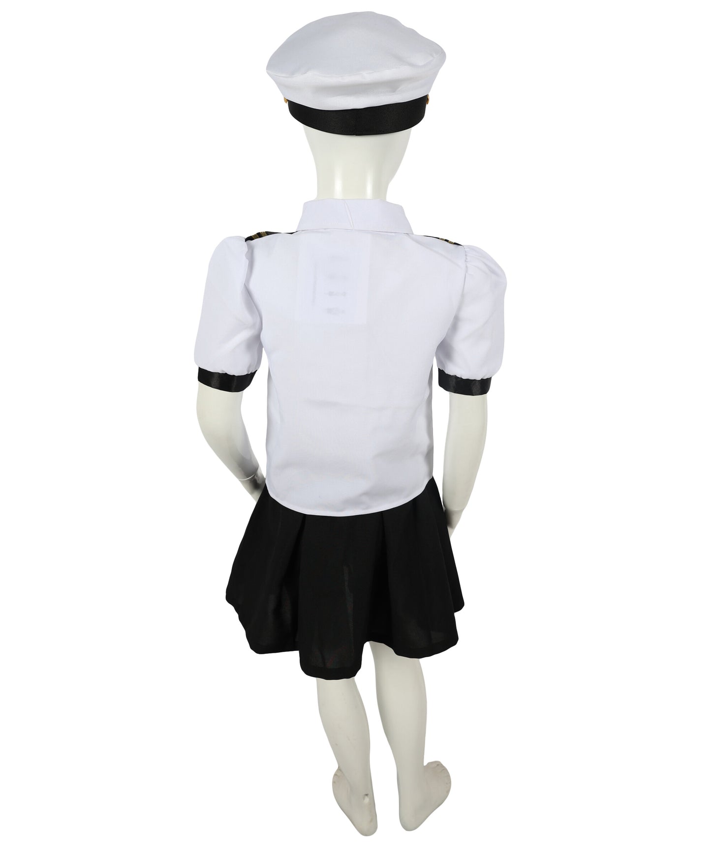 HPO Teens Airline Captain Uniform Pilot Black & White Costume | Suitable for Halloween | Flame-retardant Synthetic Fabric