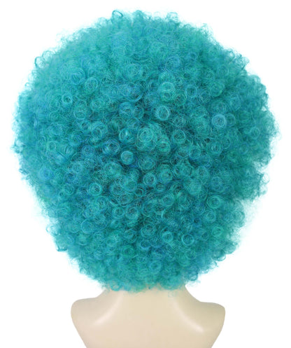 HPO Teens Vintage Gothic glamor Aqua-teal Big Multiple Curly Wig | Halloween and Cosplay Wig | Flame-retardant Synthetic Fiber