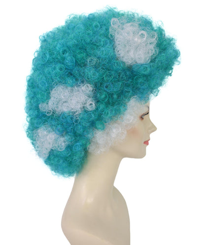 HPO Teens Vintage Gothic glamor Aqua-teal Big Multiple Curly Wig | Halloween and Cosplay Wig | Flame-retardant Synthetic Fiber