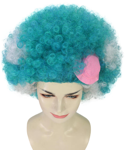 HPO Teens Vintage Gothic glamor Aqua-teal Big Multiple Curly Wig | Halloween and Cosplay Wig | Flame-retardant Synthetic Fiber