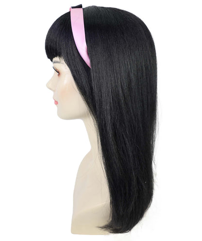 HPO Teen Vampire Schoolgirl Pink and Black Wavy Gothic Wig  | Halloween and Cosplay Wig | Flame-retardant Synthetic Fiber