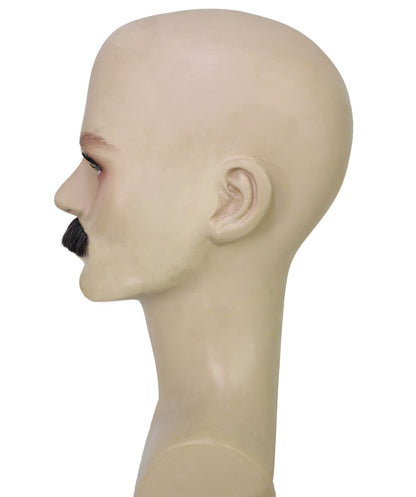 Adult Men's Classic Thick Mustache | Realistic Synthetic Facial Hairpiece with Self-Adhesive  | Halloween Parties & Stage