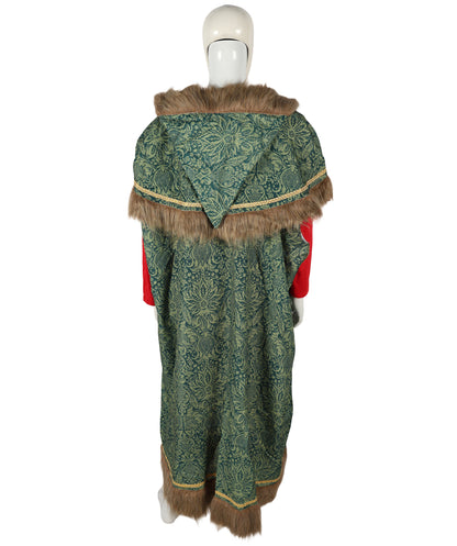 Men’s Classic Santa Claus Costume & Mustache Set | Festive Red Velvet Outfit with Faux Fur Trim | Complete Holiday Bundle for Christmas Celebrations & Events