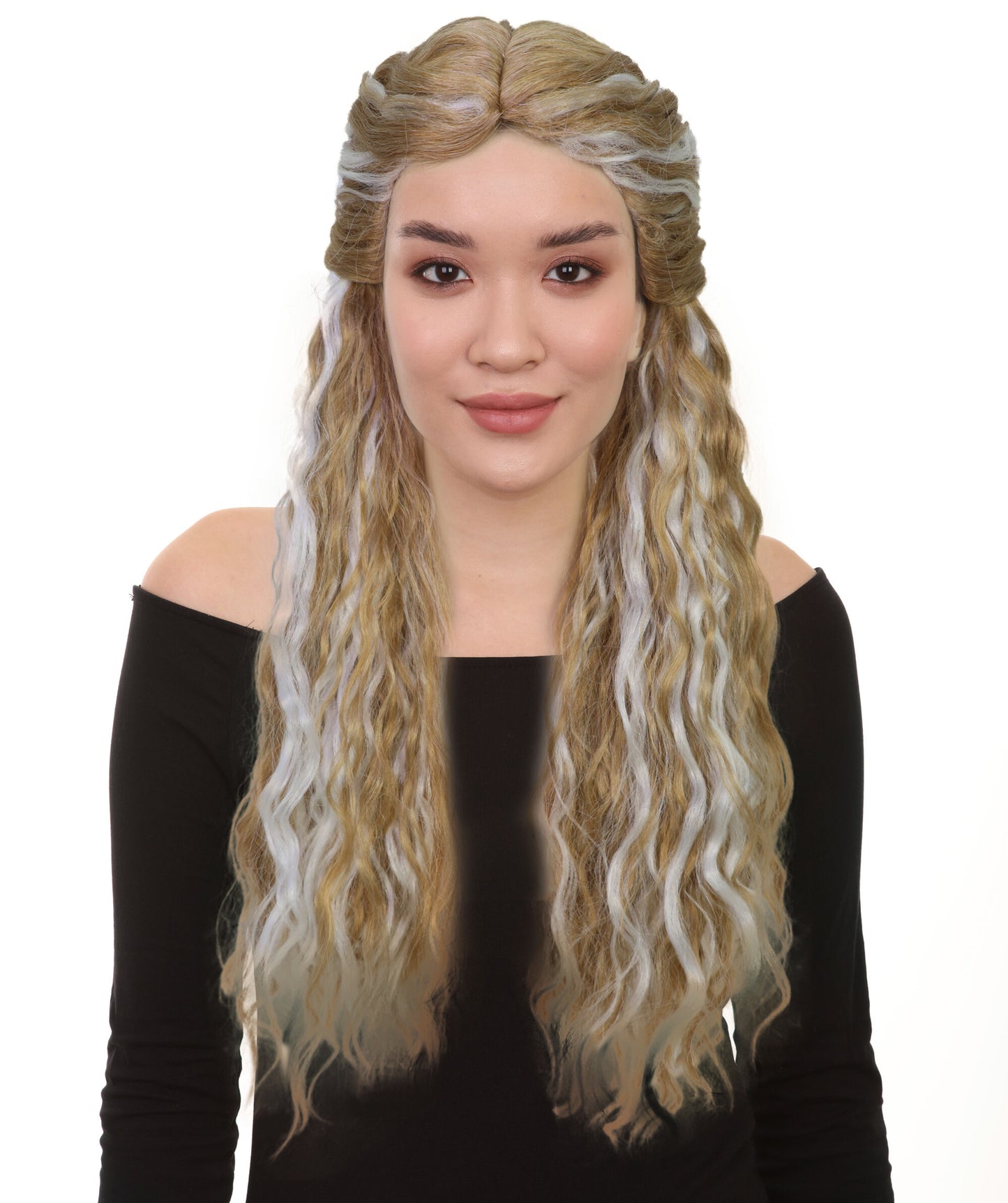 Women's Princess Bride Buttercup Wig | White & Blonde Mixed Long Wig's for Dress-Up