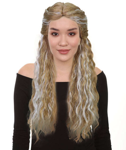 Women's Princess Bride Buttercup Wig | White & Blonde Mixed Long Wig's for Dress-Up