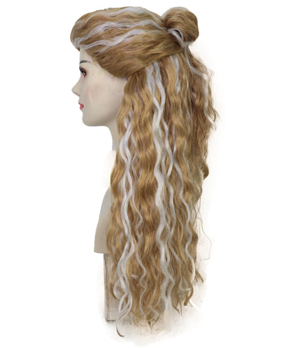 Women's Princess Bride Buttercup Wig | White & Blonde Mixed Long Wig's for Dress-Up