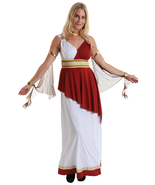 HPO Women's Regal Sovereign Costume | Elegant Long Flowing Dress Outfit | Halloween, Cosplay, Theater, Stage Performance & Roleplay Attire