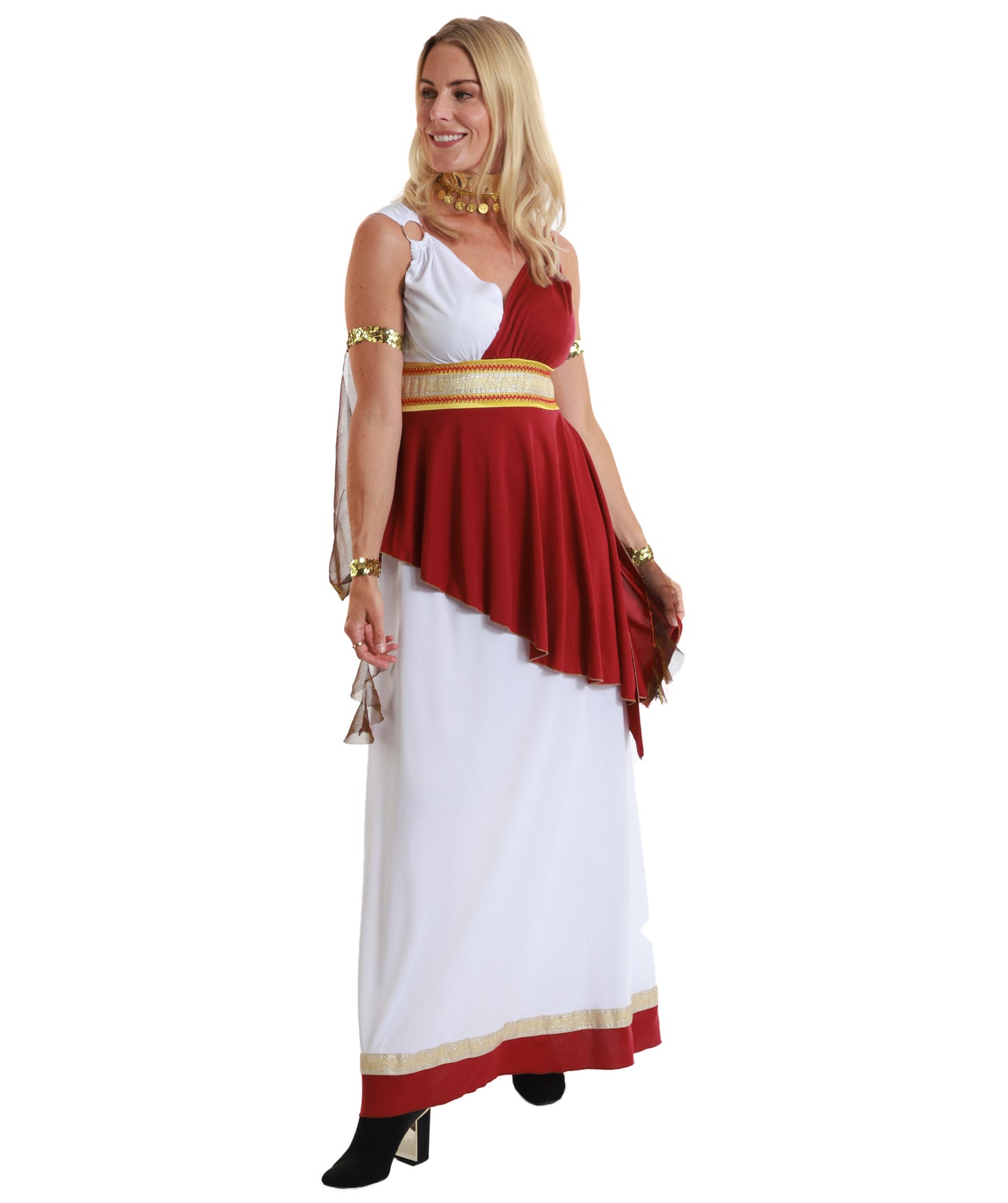 HPO Women's Regal Sovereign Costume | Elegant Long Flowing Dress Outfit | Halloween, Cosplay, Theater, Stage Performance & Roleplay Attire