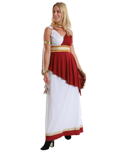 HPO Women's Regal Sovereign Costume | Elegant Long Flowing Dress Outfit | Halloween, Cosplay, Theater, Stage Performance & Roleplay Attire
