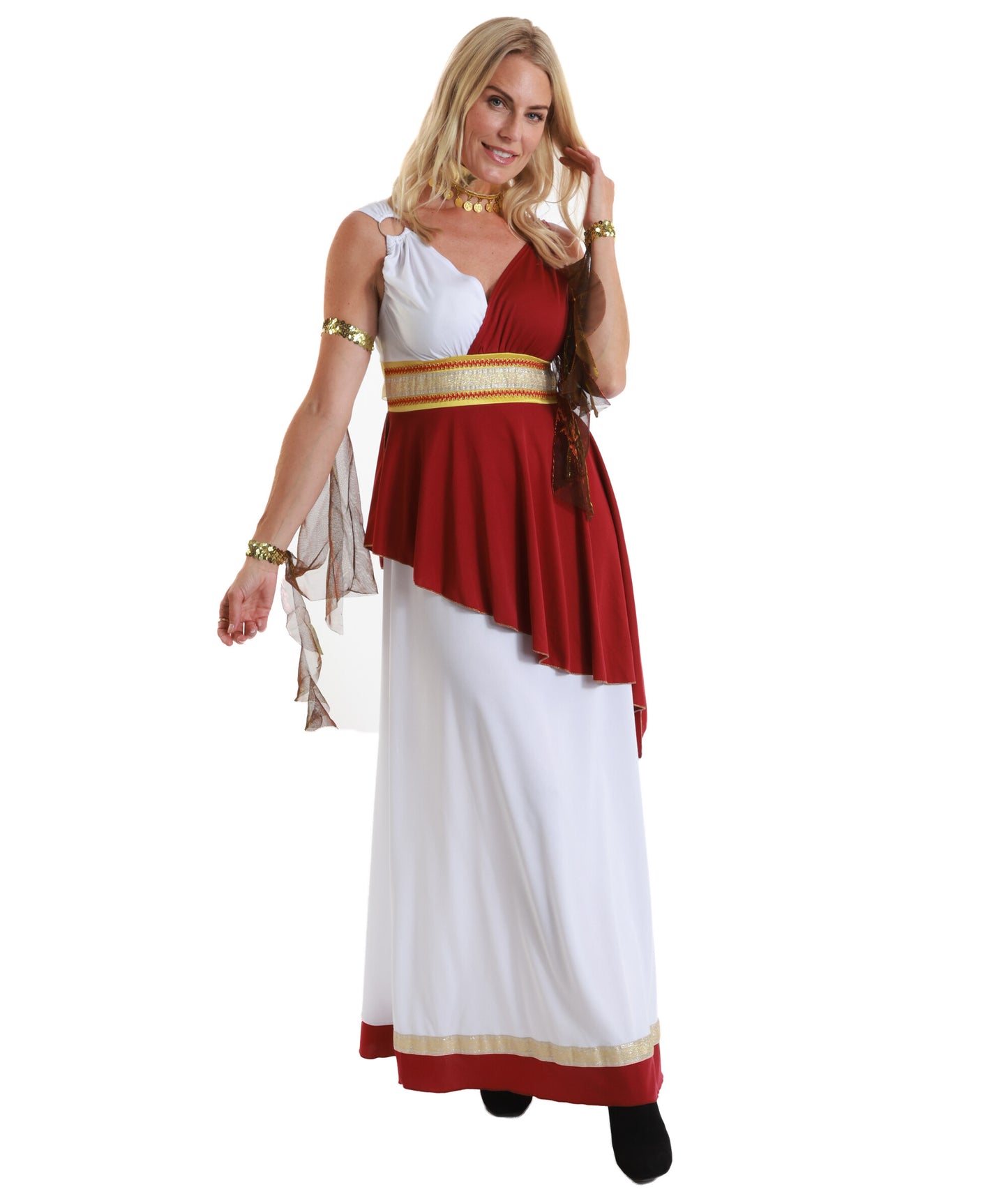 HPO Women's Regal Sovereign Costume | Elegant Long Flowing Dress Outfit | Halloween, Cosplay, Theater, Stage Performance & Roleplay Attire