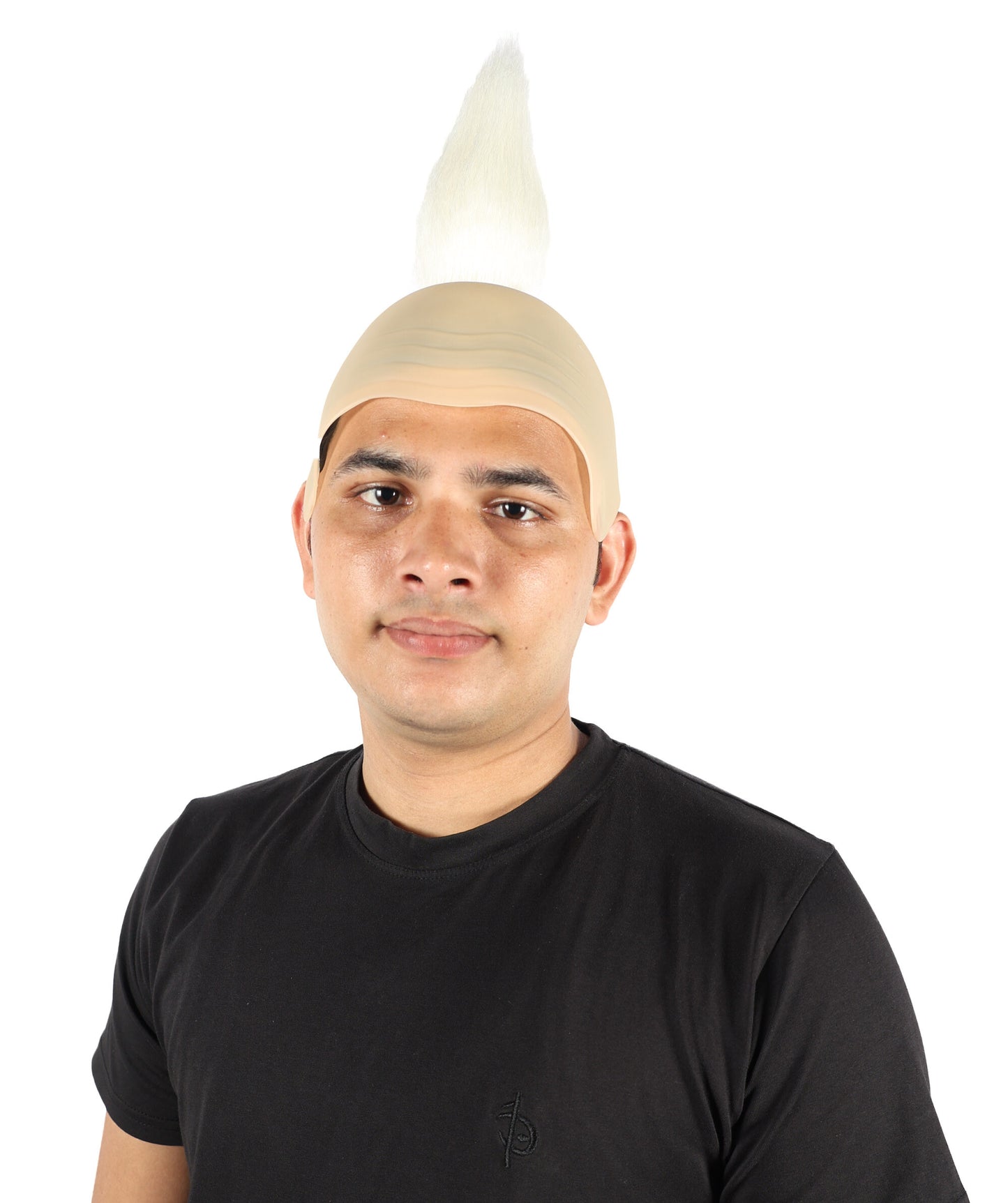 HPO Men's Scientist Bald Cap Straight White Wig | White Tuft Hair Goggles & Character Look | Fun Disguise for Cosplay, Halloween & Theme Parties