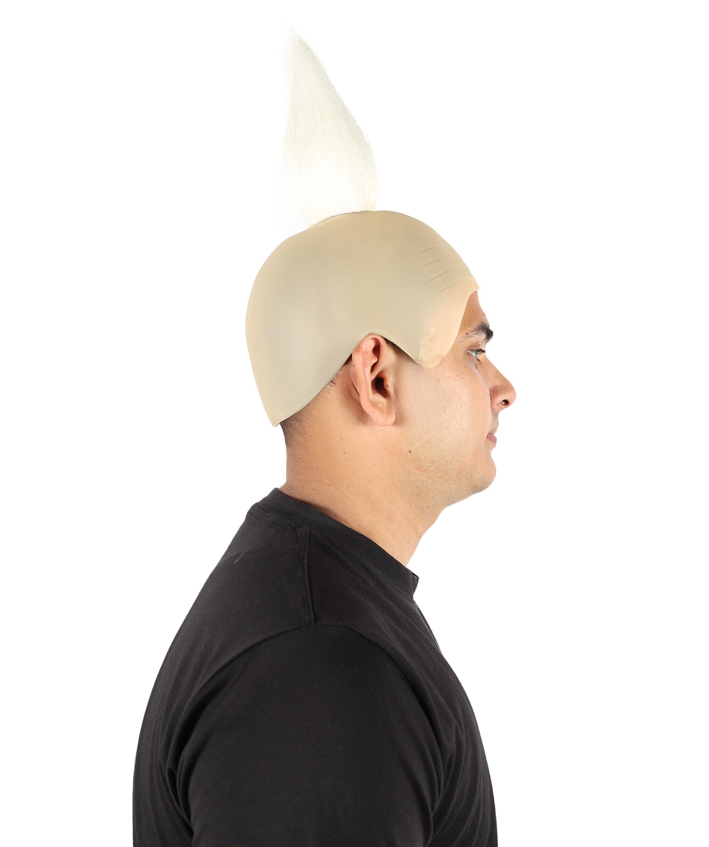 HPO Men's Scientist Bald Cap Straight White Wig | White Tuft Hair Goggles & Character Look | Fun Disguise for Cosplay, Halloween & Theme Parties