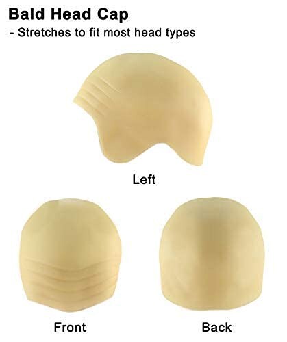 HPO Men’s Roman Emperor Macrinus White and Brown Wig and Mustache & Beard Set | Short Curly Dark Historical Hairpiece | Synthetic Fiber, Breathable Cap for Theater, Halloween