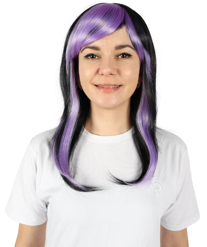 HPO Women's Mysterious Multicolor Straight Wig | Halloween and Cosplay Wig | Flame-retardant Synthetic Fiber