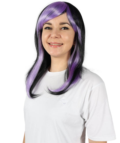 HPO Women's Mysterious Multicolor Straight Wig | Halloween and Cosplay Wig | Flame-retardant Synthetic Fiber