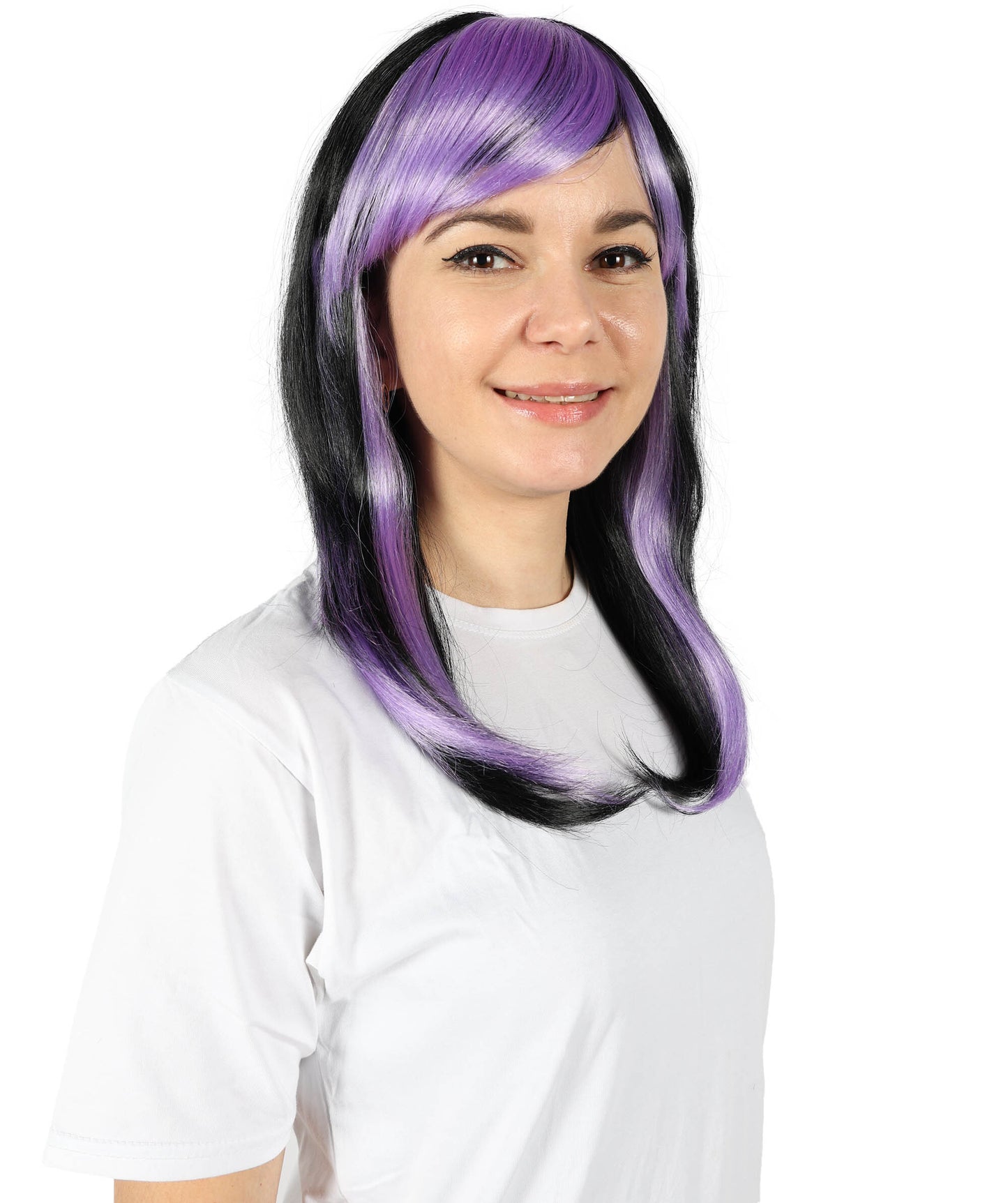HPO Women's Mysterious Multicolor Straight Wig | Halloween and Cosplay Wig | Flame-retardant Synthetic Fiber