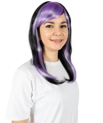 HPO Women's Mysterious Multicolor Straight Wig | Halloween and Cosplay Wig | Flame-retardant Synthetic Fiber