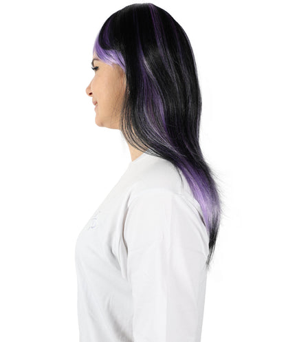 HPO Women's Mysterious Multicolor Straight Wig | Halloween and Cosplay Wig | Flame-retardant Synthetic Fiber