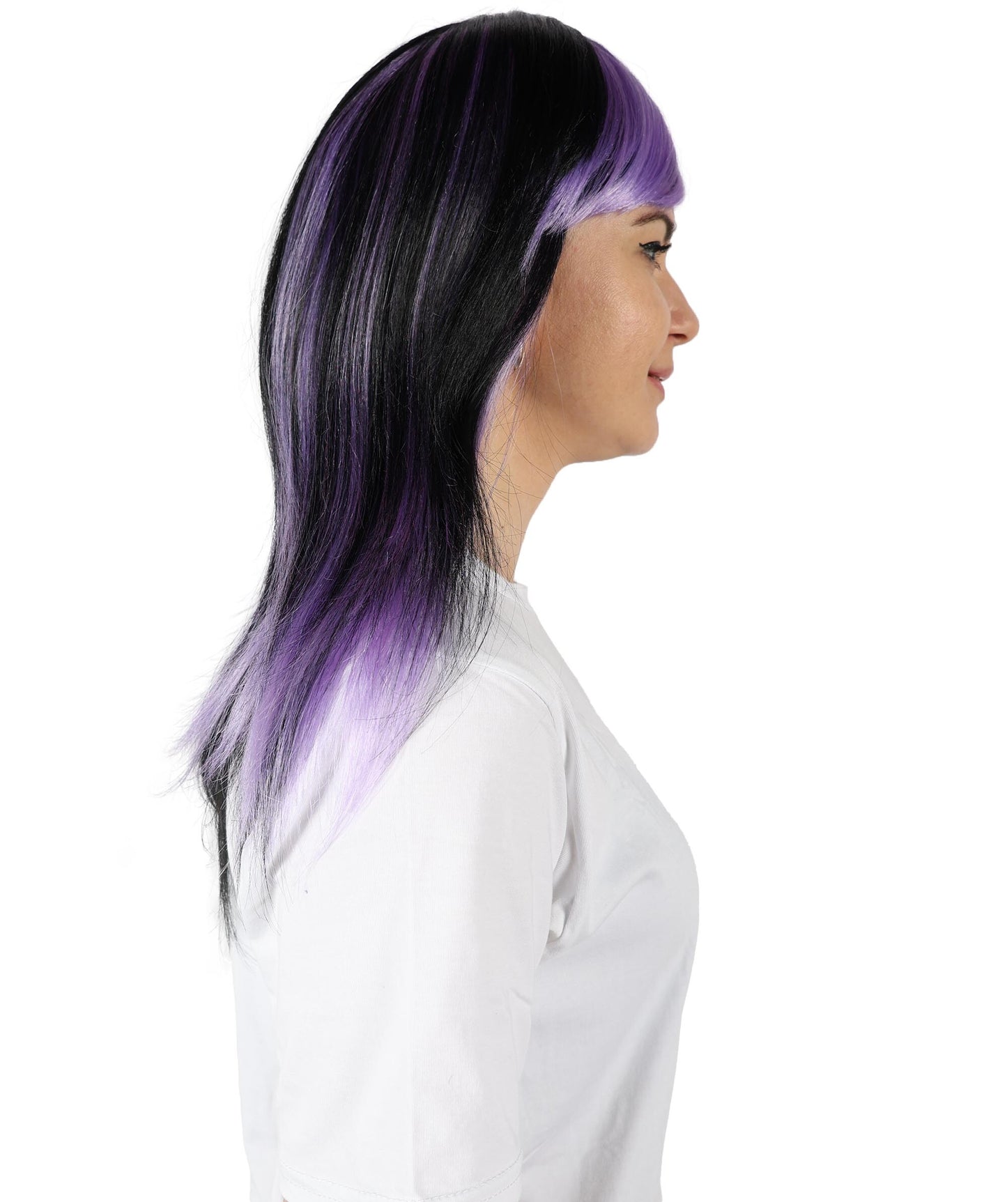 HPO Women's Mysterious Multicolor Straight Wig | Halloween and Cosplay Wig | Flame-retardant Synthetic Fiber