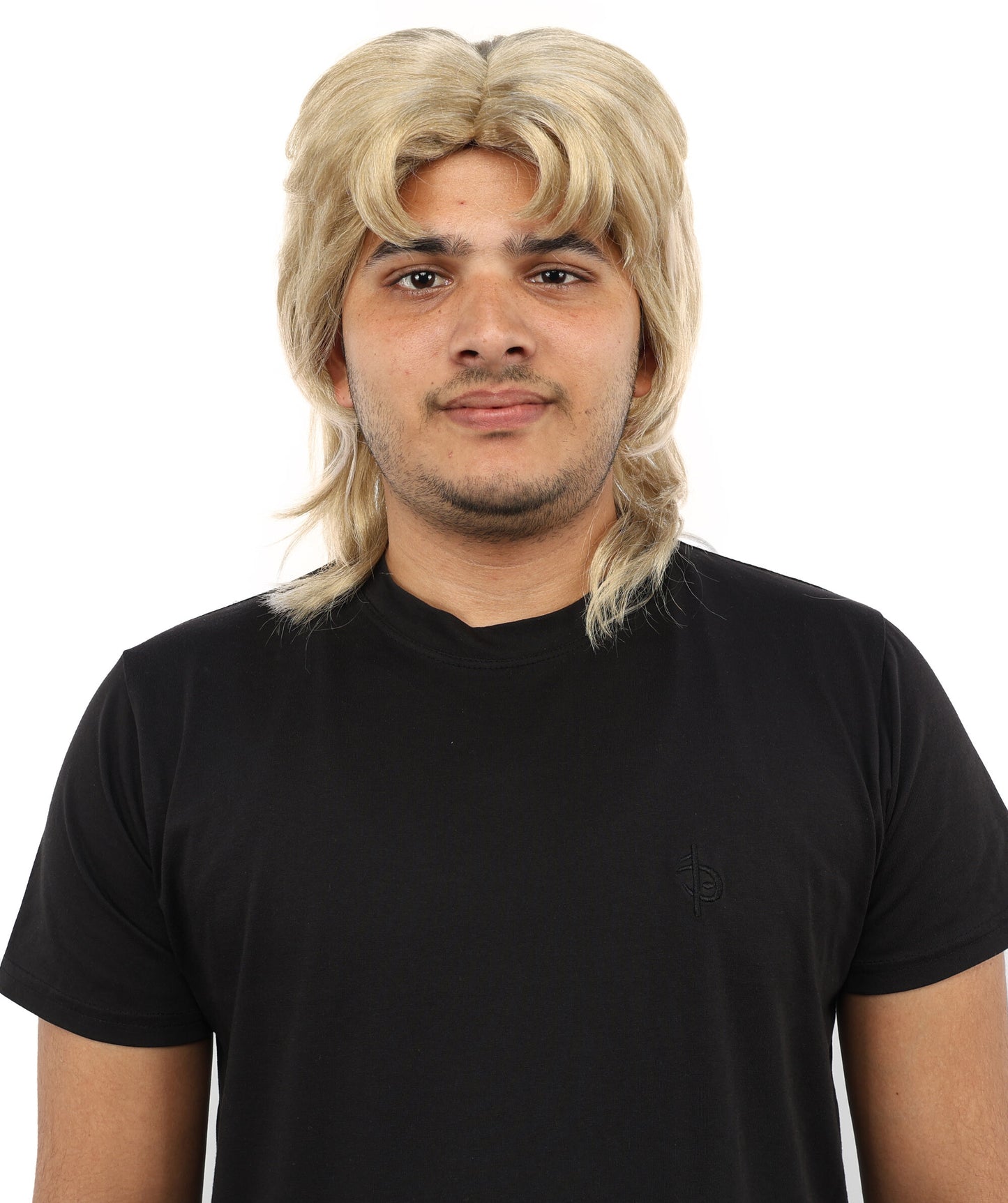 HPO Men’s Blonde 80s Mullet Wig - Rocker Retro Hairpiece with Layered Style and Flowy Back | Perfect for Cosplay, Halloween, 80s Parties & Roleplay
