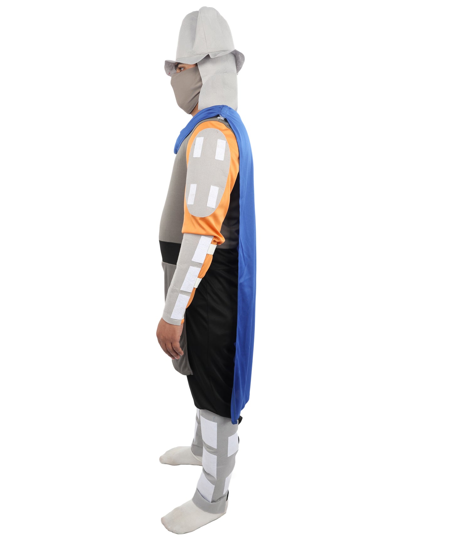 HPO Men's Ninja Warlord Armor Costume | Multi-Tone Jersey and NW Fabric with Helmet Cap and Cape | Ideal for Halloween, Theater, Drag, and Martial Arts Events