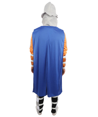 HPO Men's Ninja Warlord Armor Costume | Multi-Tone Jersey and NW Fabric with Helmet Cap and Cape | Ideal for Halloween, Theater, Drag, and Martial Arts Events