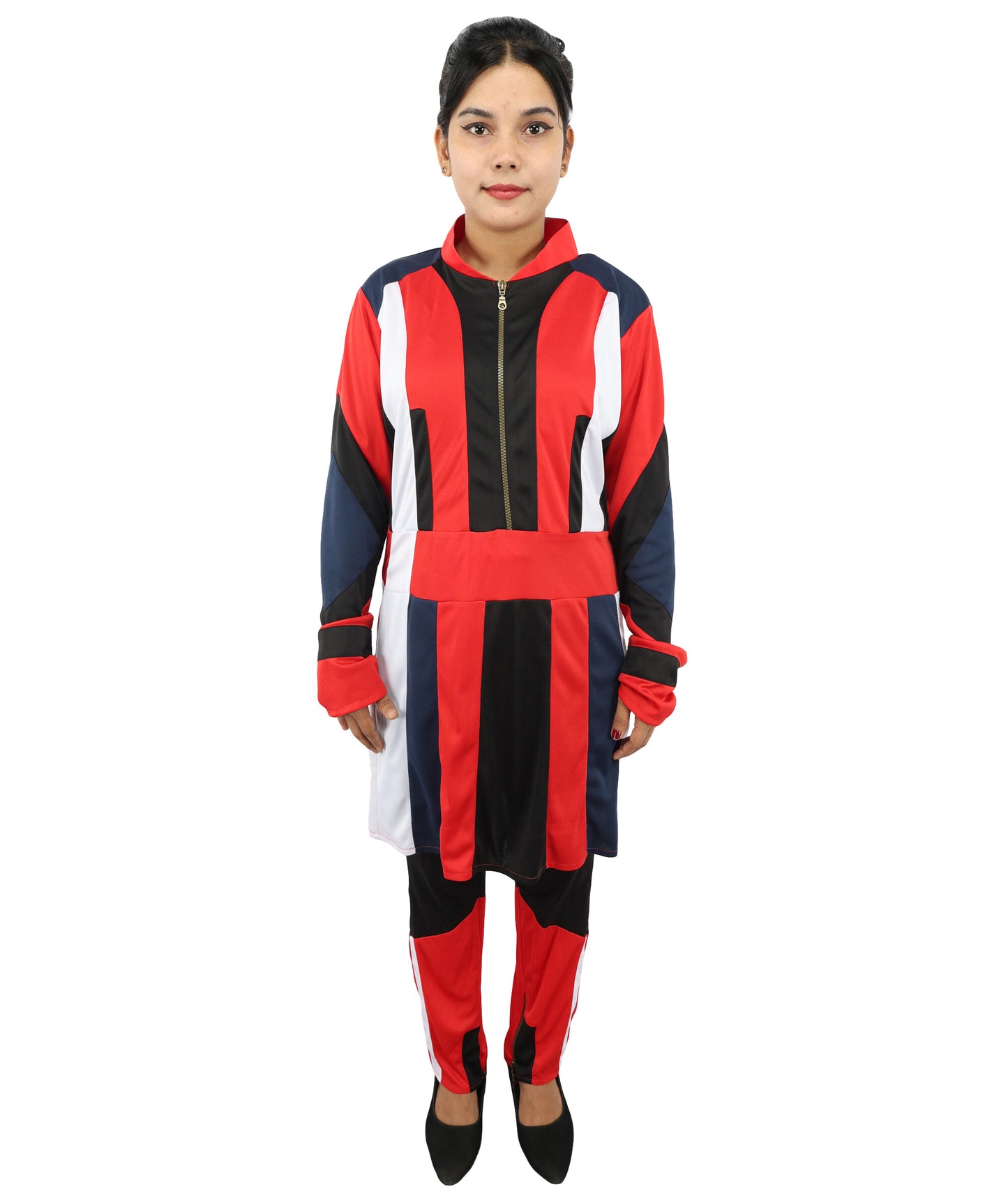 Evie-Inspired Deluxe Girls Costume | Multicolor Dress With Pant | Fantasy Character Outfit for Halloween, Cosplay, Parties & Roleplay