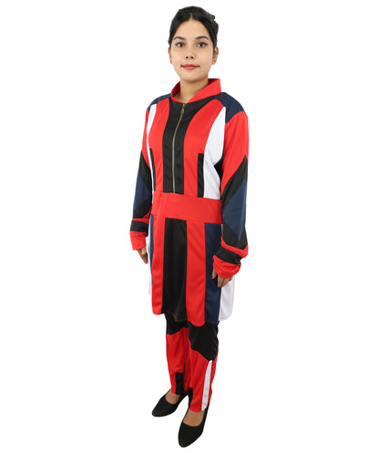 Evie-Inspired Deluxe Girls Costume | Multicolor Dress With Pant | Fantasy Character Outfit for Halloween, Cosplay, Parties & Roleplay