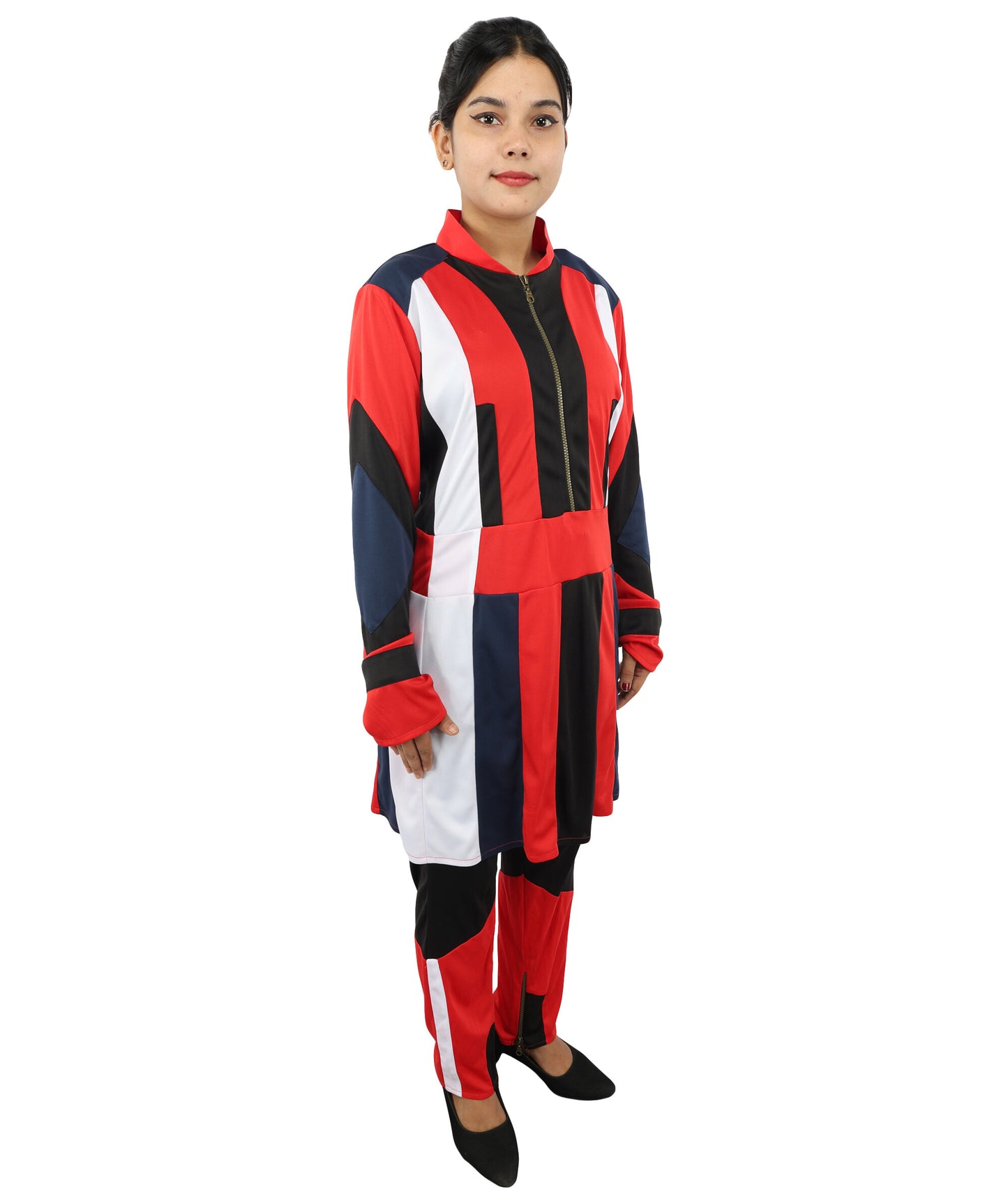 Evie-Inspired Deluxe Girls Costume | Multicolor Dress With Pant | Fantasy Character Outfit for Halloween, Cosplay, Parties & Roleplay