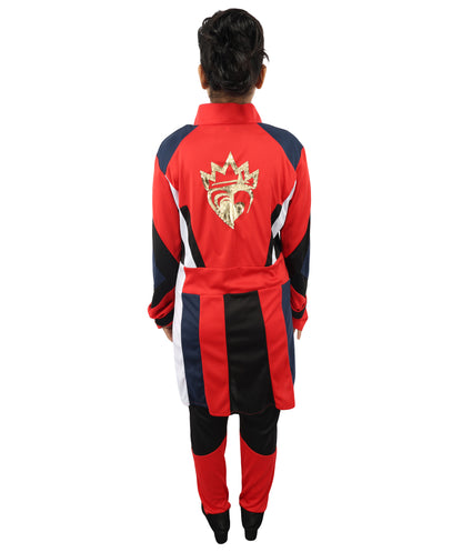 Evie-Inspired Deluxe Girls Costume | Multicolor Dress With Pant | Fantasy Character Outfit for Halloween, Cosplay, Parties & Roleplay