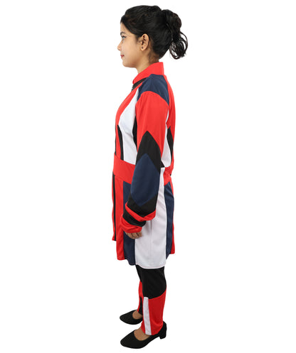 Evie-Inspired Deluxe Girls Costume | Multicolor Dress With Pant | Fantasy Character Outfit for Halloween, Cosplay, Parties & Roleplay