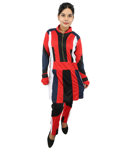 Evie-Inspired Deluxe Girls Costume | Multicolor Dress With Pant | Fantasy Character Outfit for Halloween, Cosplay, Parties & Roleplay
