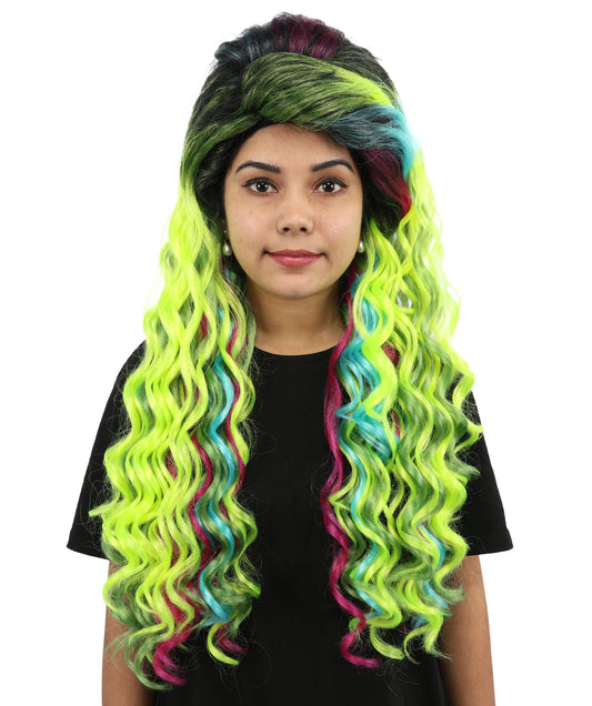 Spring-Iris Rainbow Green Lace Wig | Long Synthetic Hairpiece for Women | Cosplay,  Parties, Festivals, Drag Shows & Photoshoots