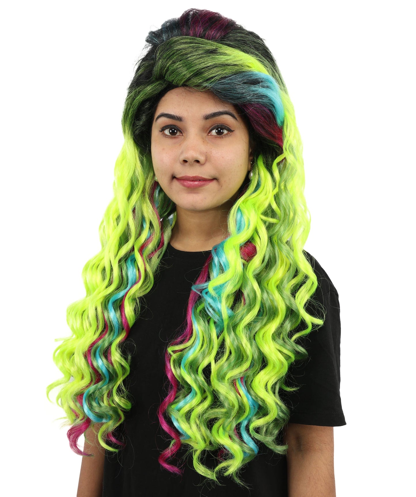 Spring-Iris Rainbow Green Lace Wig | Long Synthetic Hairpiece for Women | Cosplay,  Parties, Festivals, Drag Shows & Photoshoots