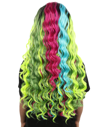 Spring-Iris Rainbow Green Lace Wig | Long Synthetic Hairpiece for Women | Cosplay,  Parties, Festivals, Drag Shows & Photoshoots