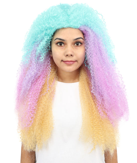 Colorful Synthetic Lace Front Wig | Vibrant Styled Hairpiece for Cosplay, Halloween, Parties, Stage Performances & Photo Shoots