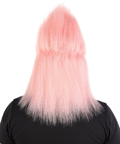 Adult Men’s Pink Monster Wig with Beard and Eyebrows | Hairpiece with Fake Facial Accessories | Ideal for Halloween, Cosplay & Parties