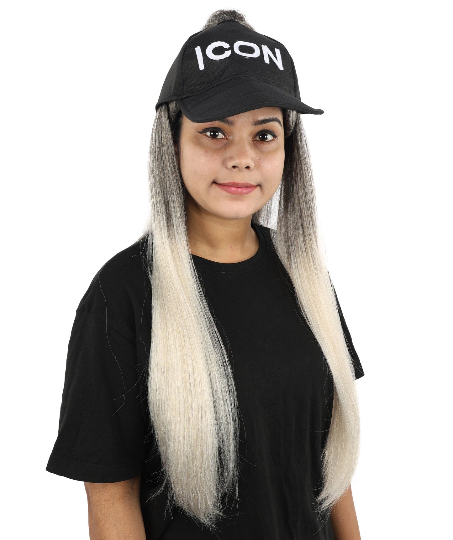 Women’s Celebrity-Inspired High Ponytail Wig | Extra Long Silver Grey Costume Hair with Breathable Cap | Ideal for Halloween and Cosplay