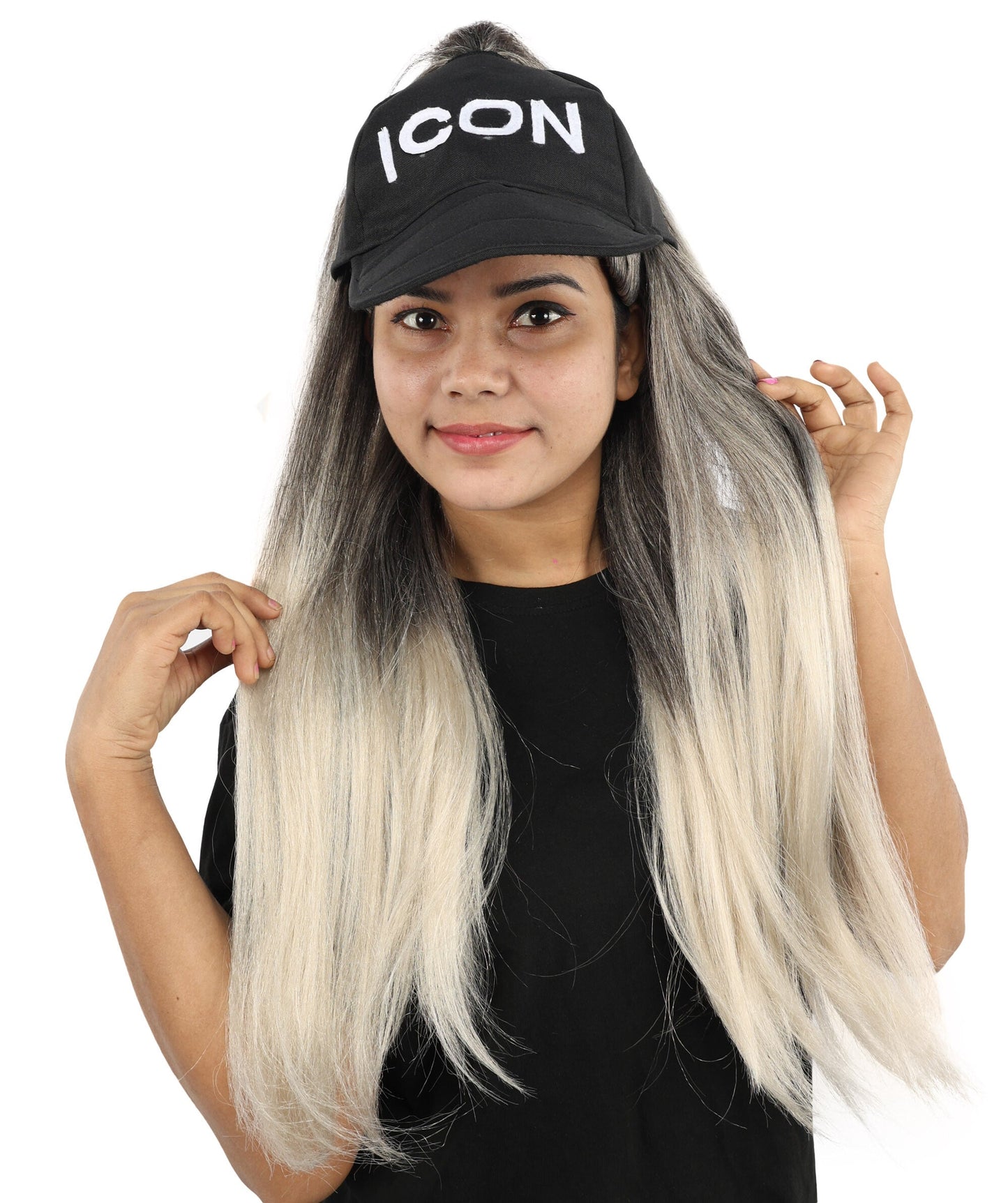 Women’s Celebrity-Inspired High Ponytail Wig | Extra Long Silver Grey Costume Hair with Breathable Cap | Ideal for Halloween and Cosplay