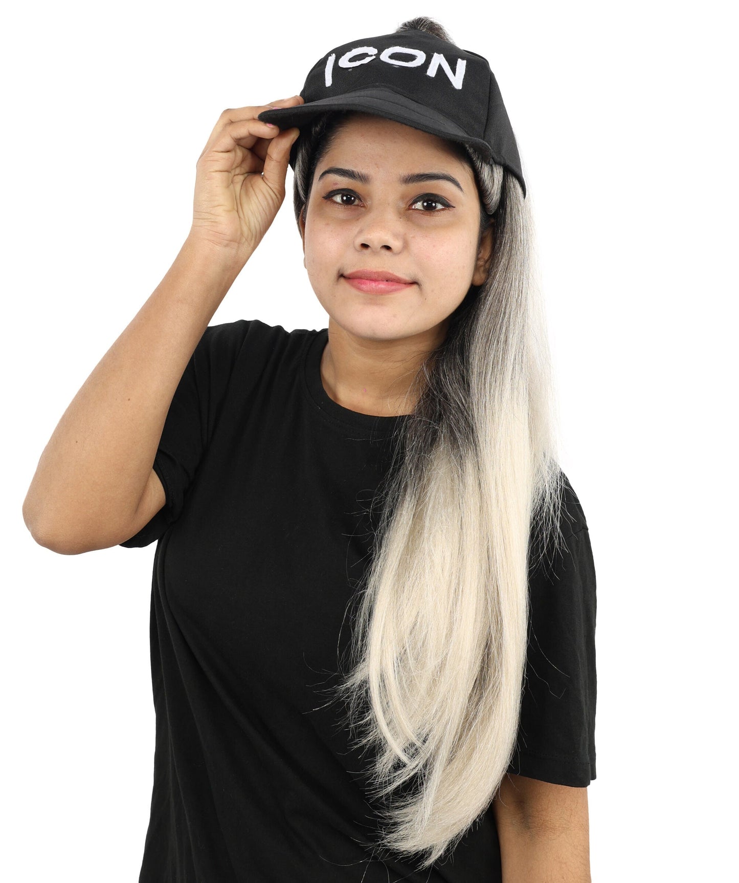 Women’s Celebrity-Inspired High Ponytail Wig | Extra Long Silver Grey Costume Hair with Breathable Cap | Ideal for Halloween and Cosplay