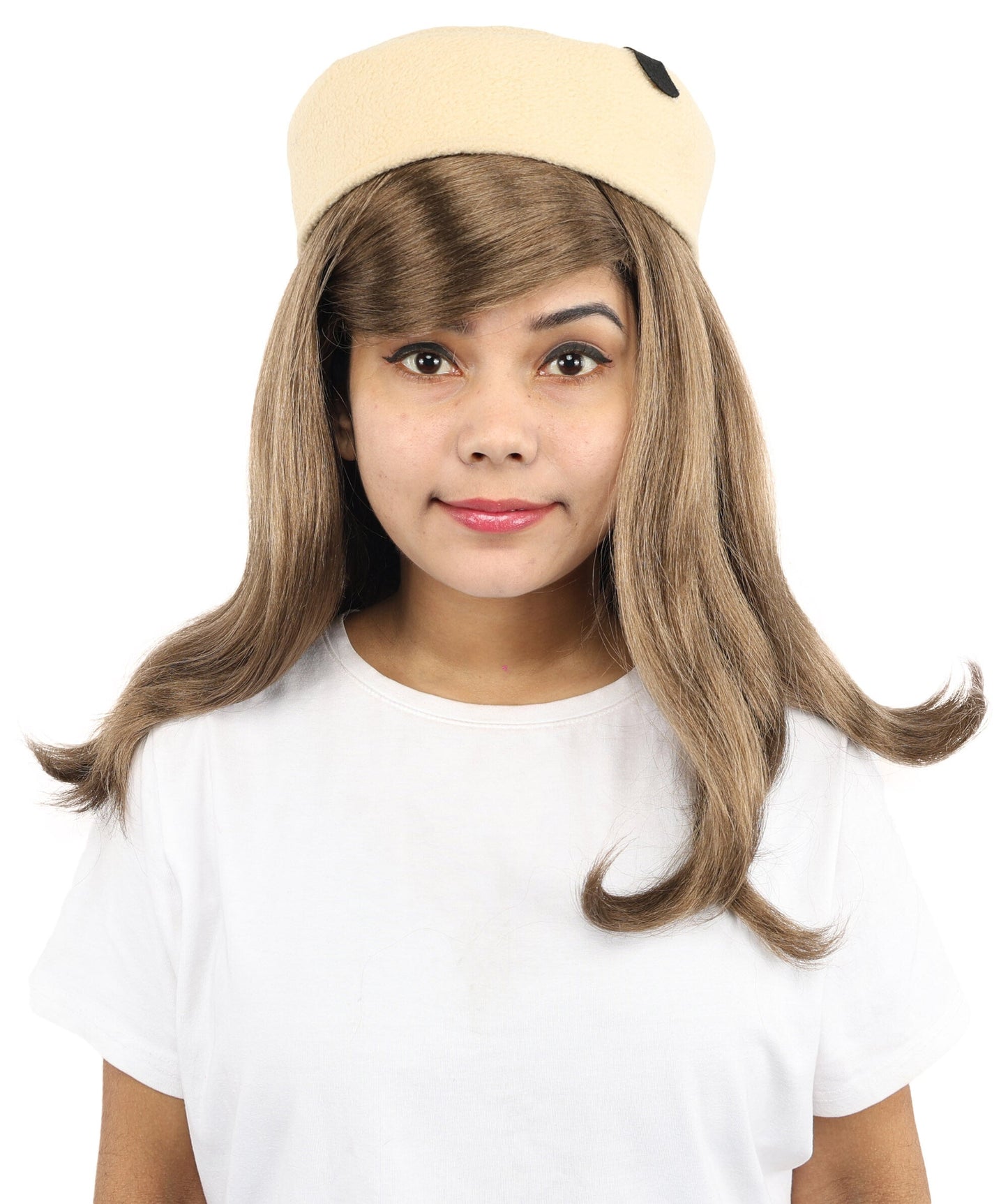 Women’s Sleek Brunette Side-Tie Wig | Long Brown Glam Pop Style Costume Hair with Breathable Cap | Singer-inspired for Halloween, Cosplay or any Parties & Events