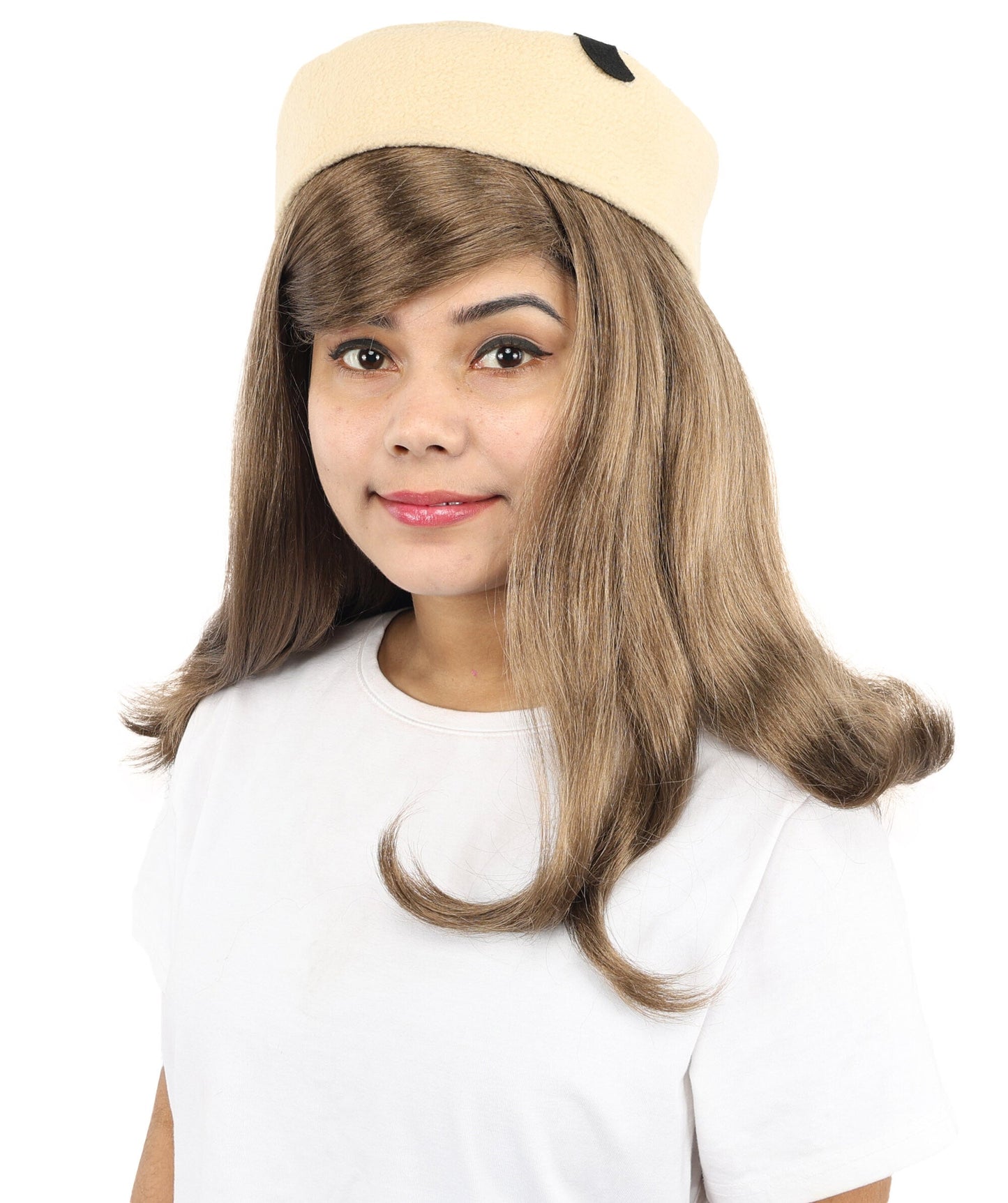 Women’s Sleek Brunette Side-Tie Wig | Long Brown Glam Pop Style Costume Hair with Breathable Cap | Singer-inspired for Halloween, Cosplay or any Parties & Events