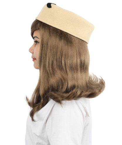 Women’s Sleek Brunette Side-Tie Wig | Long Brown Glam Pop Style Costume Hair with Breathable Cap | Singer-inspired for Halloween, Cosplay or any Parties & Events