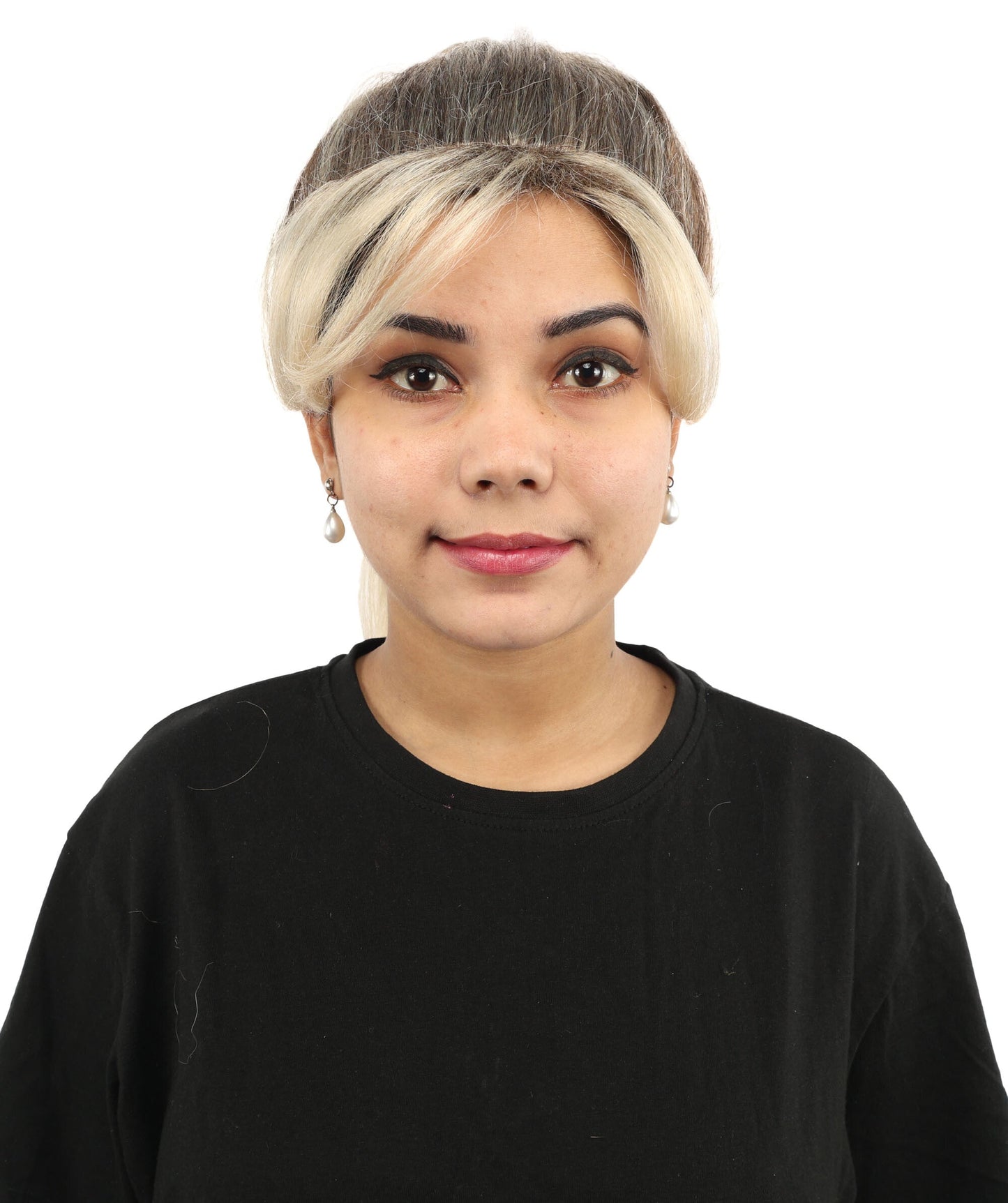 Women’s Blonde With Dark Roots Long Tactical Ponytail Wig | Action Heroine Straight Hair with Breathable Cap | Ideal for Halloween, Parties & Events