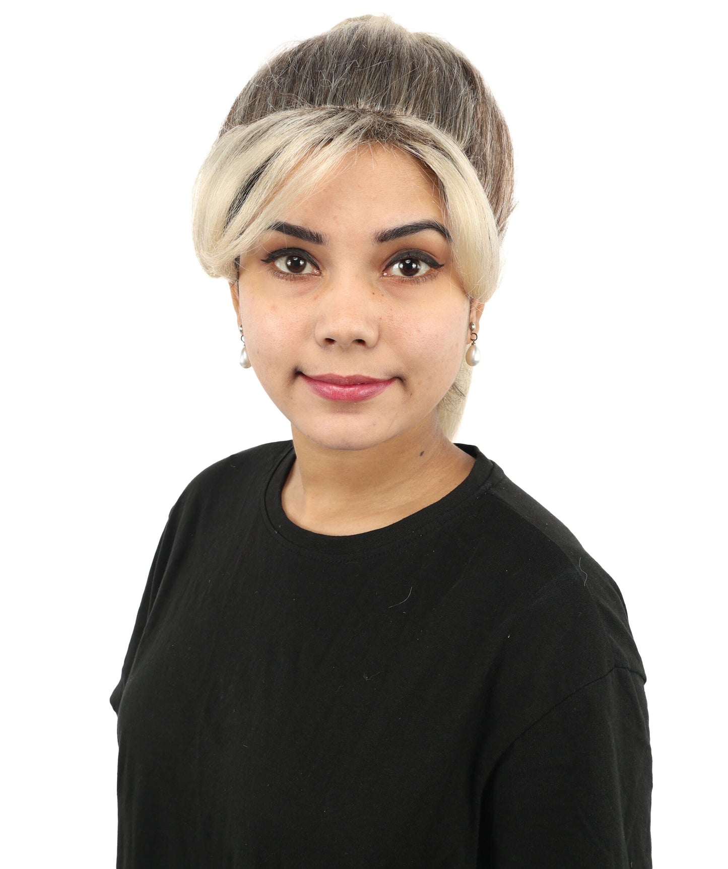 Women’s Blonde With Dark Roots Long Tactical Ponytail Wig | Action Heroine Straight Hair with Breathable Cap | Ideal for Halloween, Parties & Events