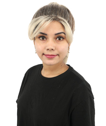 Women’s Blonde With Dark Roots Long Tactical Ponytail Wig | Action Heroine Straight Hair with Breathable Cap | Ideal for Halloween, Parties & Events