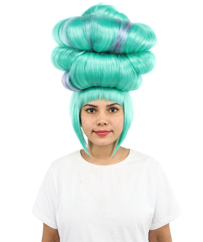 Women’s Eccentric Seafoam Green Beehive Wig | Tall Funny Character Hair for Adults | Ideal for Cosplay, Halloween & Parties