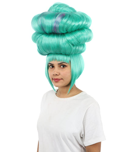Women’s Eccentric Seafoam Green Beehive Wig | Tall Funny Character Hair for Adults | Ideal for Cosplay, Halloween & Parties